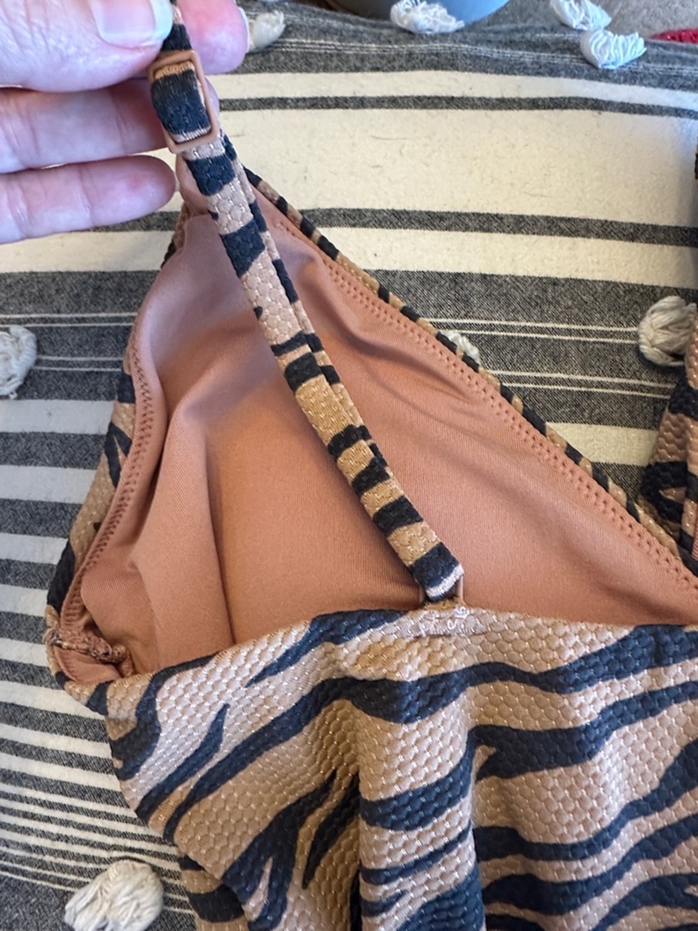 aerie Brown and Black Tiger-Print One-Piece Swimsuit - Picture 3 of 6